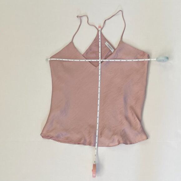 Solemio Los Angeles Pale Pink Satin Spaghetti Strap Racerback Cami, S - Picture 9 of 11